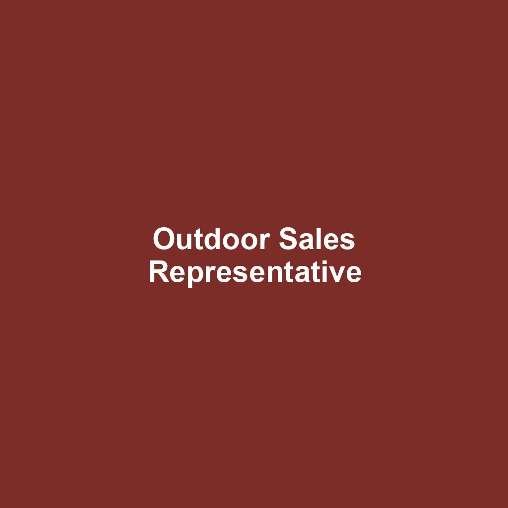 Outdoor Sales Representative
