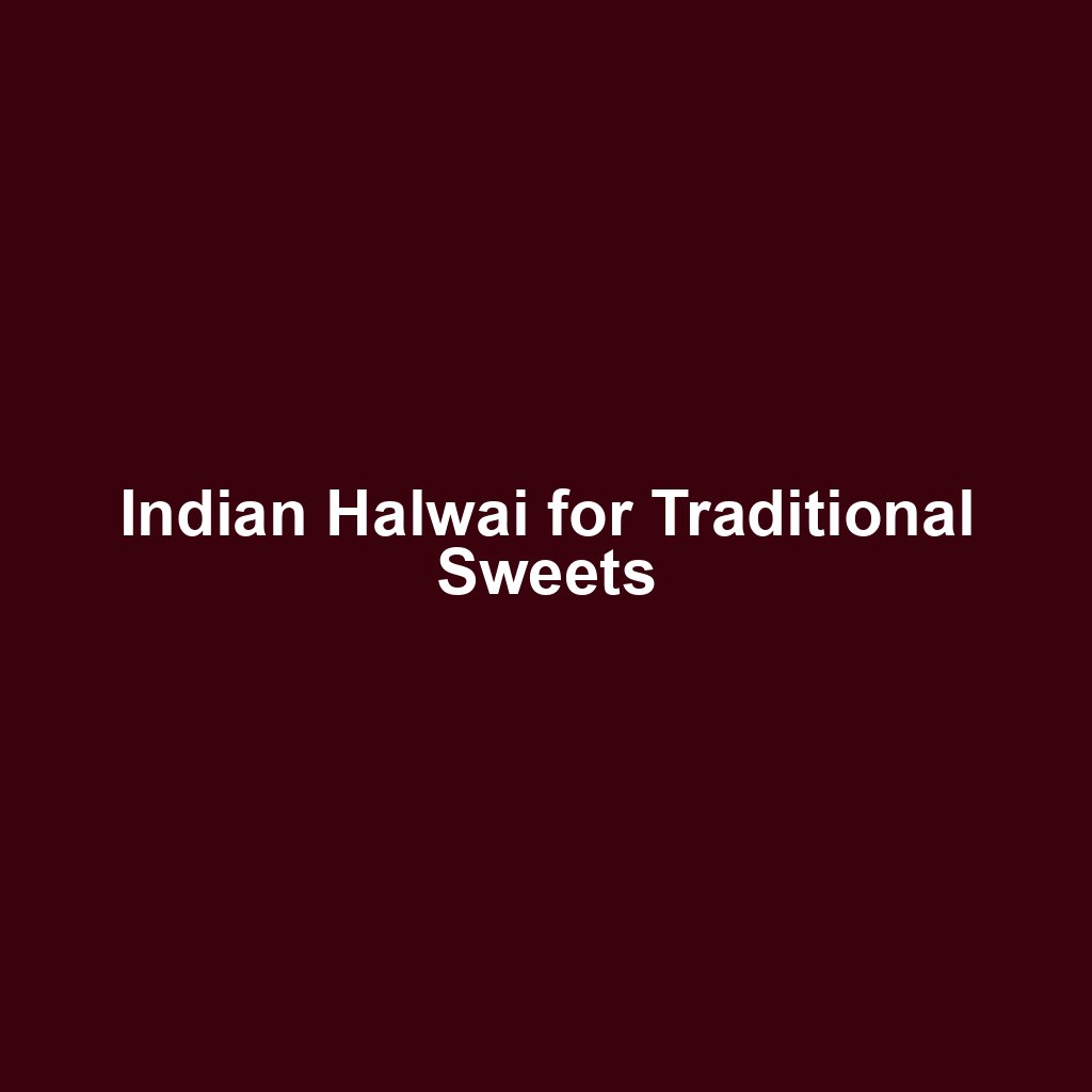 Indian Halwai for Traditional Sweets