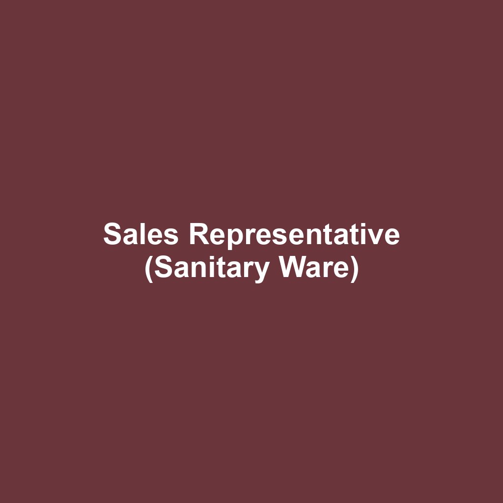 Sales Representative (Sanitary Ware)