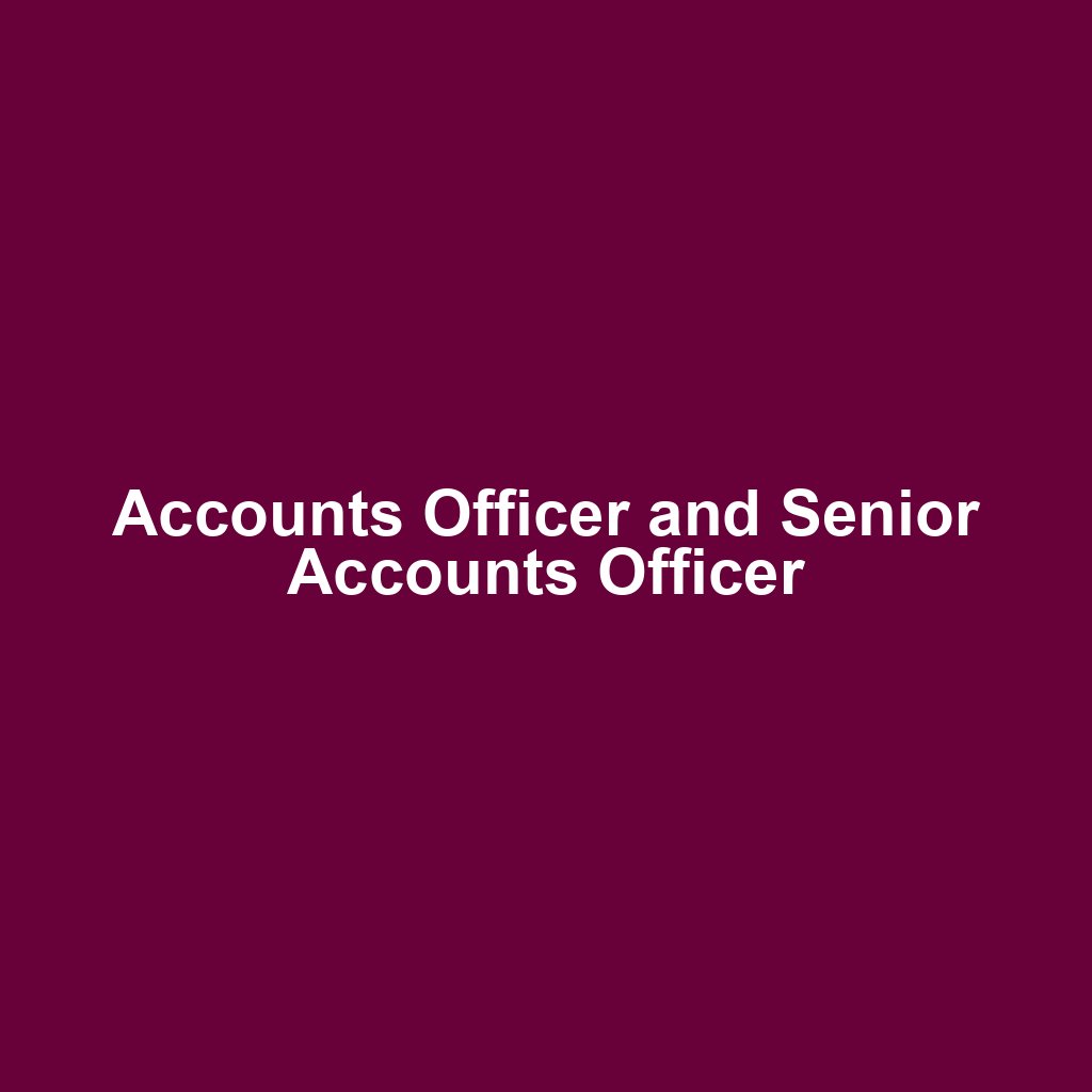 Accounts Officer and Senior Accounts Officer
