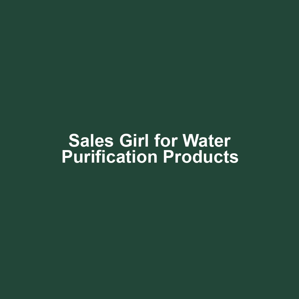 Sales Girl for Water Purification Products