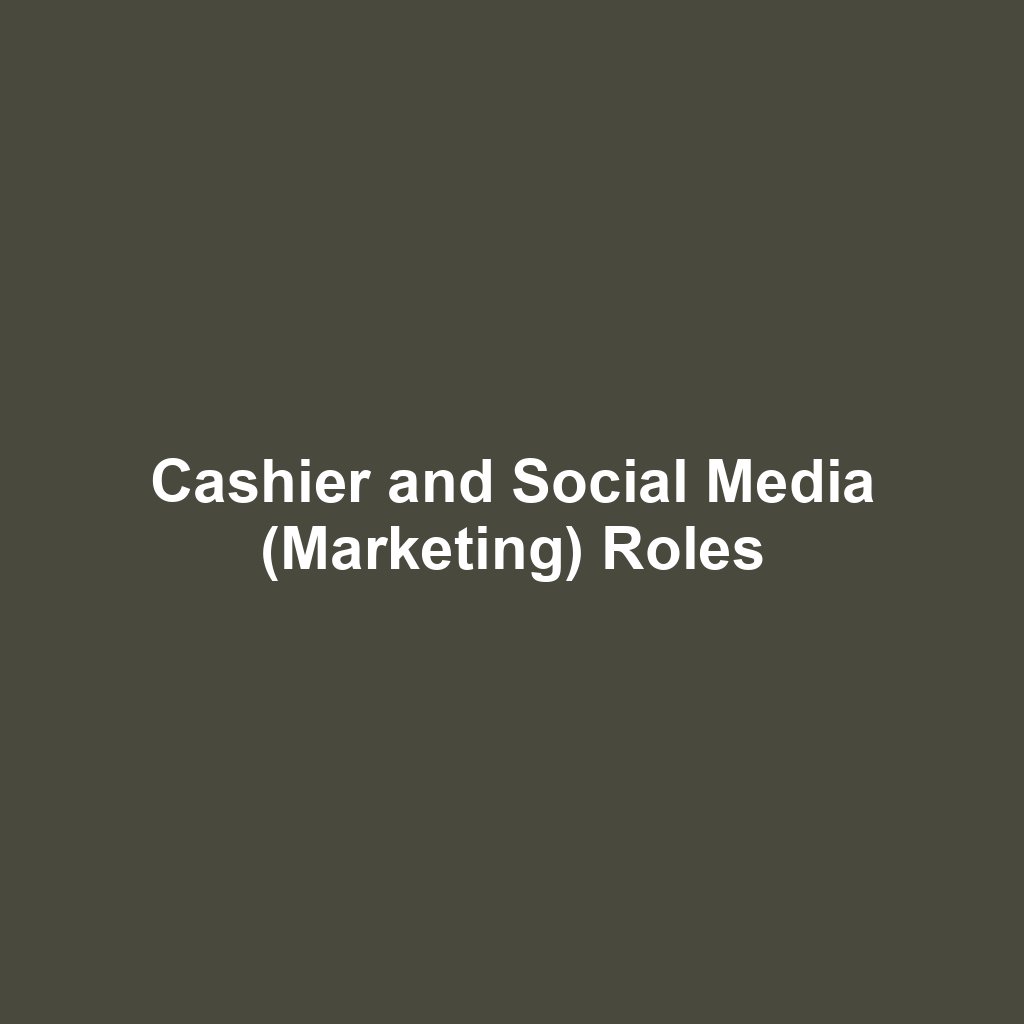 Cashier and Social Media (Marketing) Roles