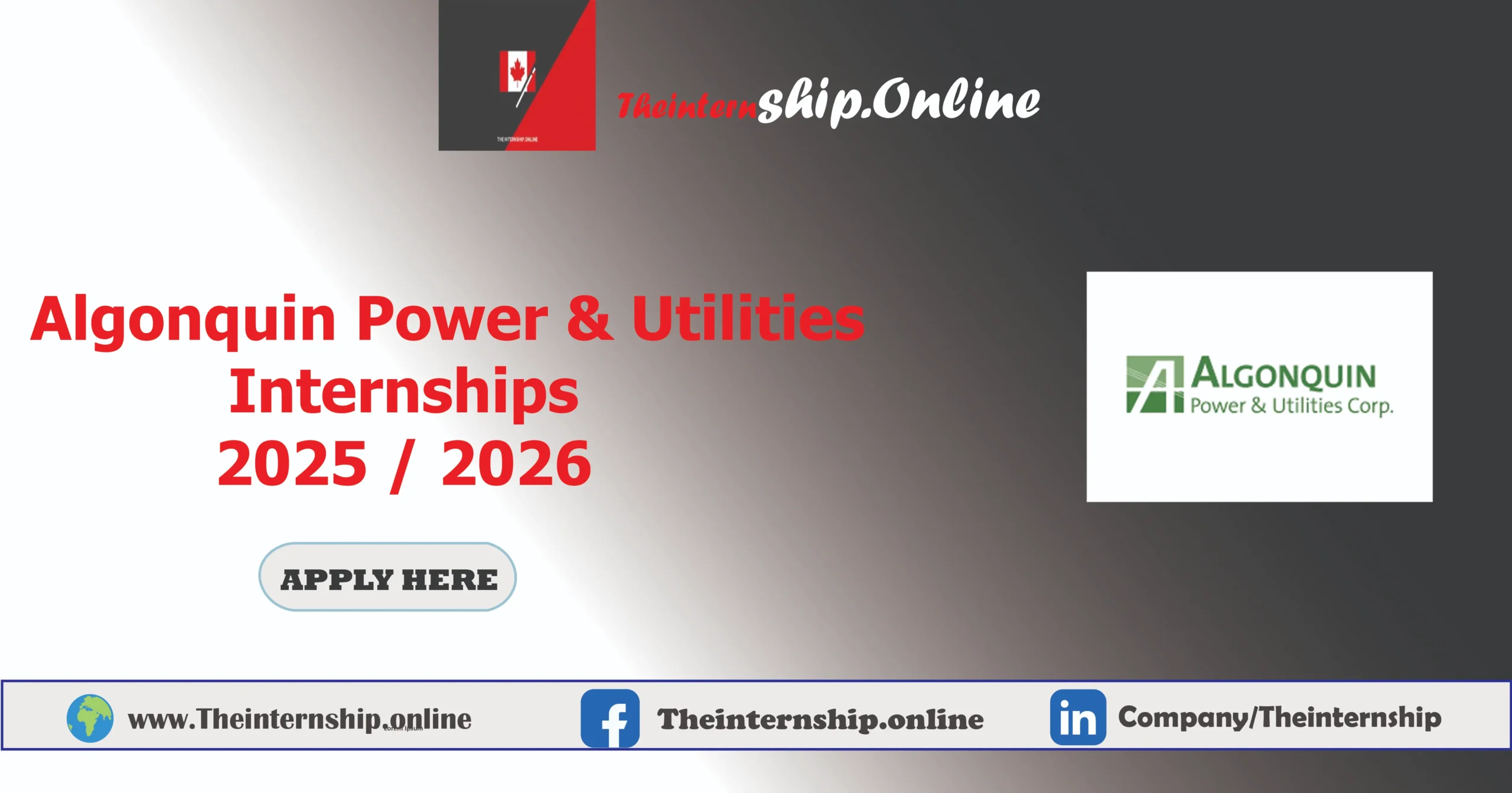 Algonquin Power Utilities Internships For Undergraduates 2025/2026