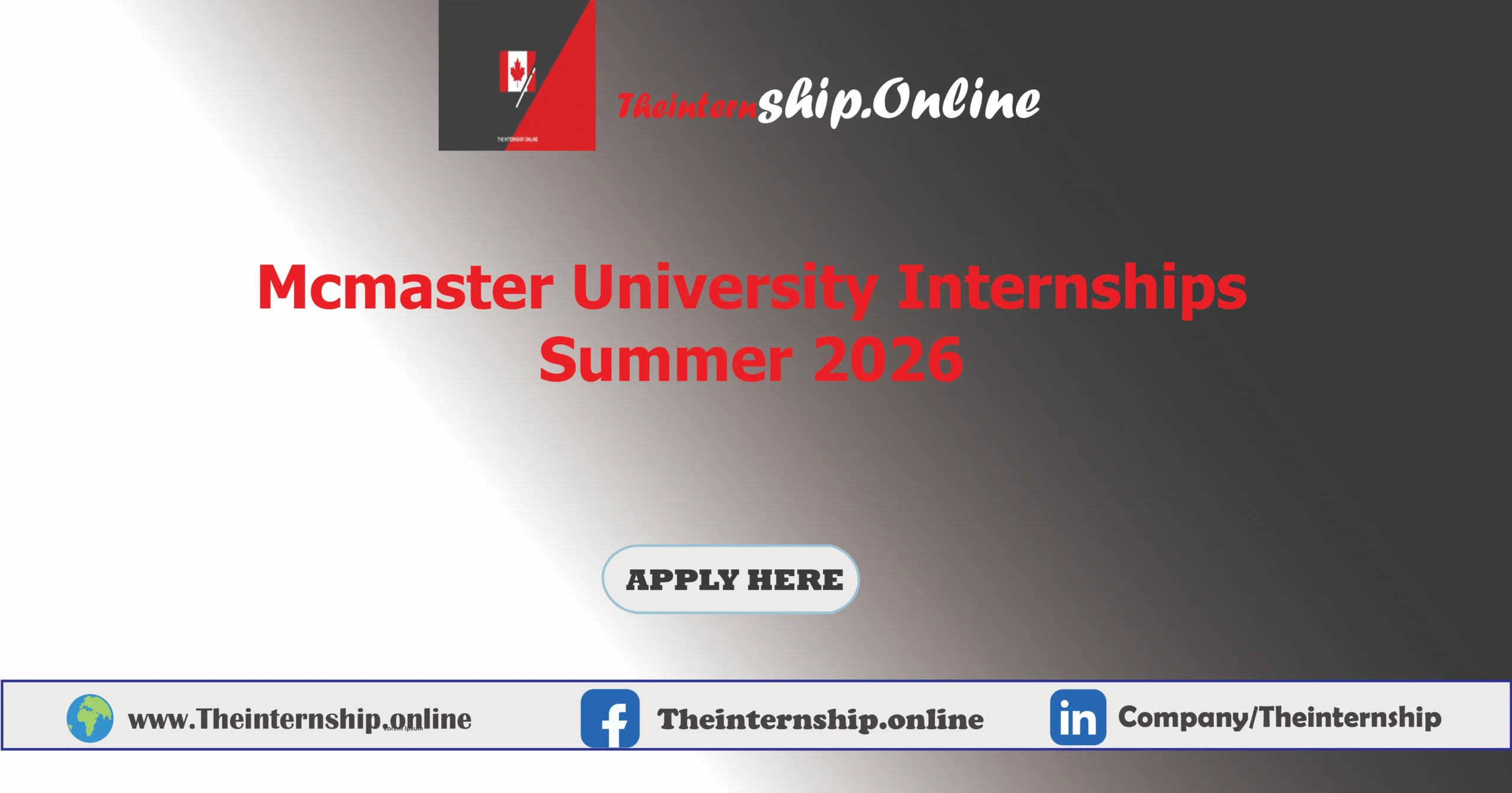 Mcmaster University Internships Programs for Students 2026